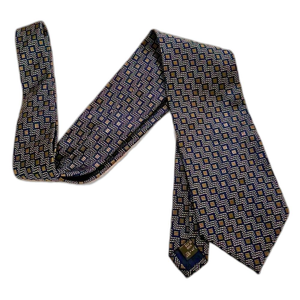 Ermenegildo Zegna Italian Jacquard Silk Designer Necktie